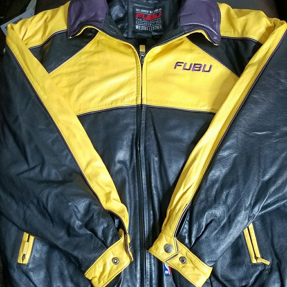 Fubu limited edition lakers leather jacket lakers